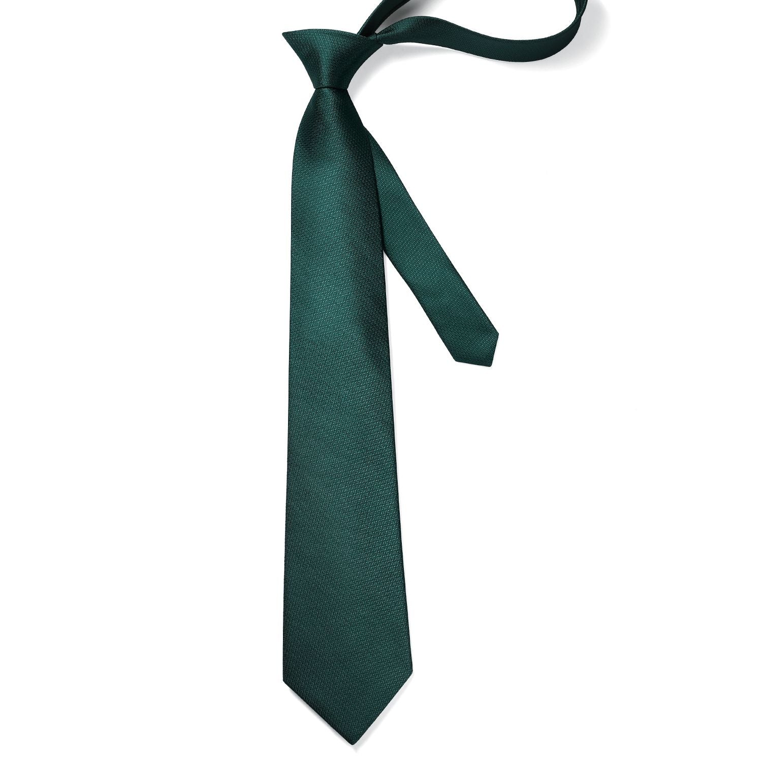 Plaid Tie Handkerchief Set - C4-GREEN