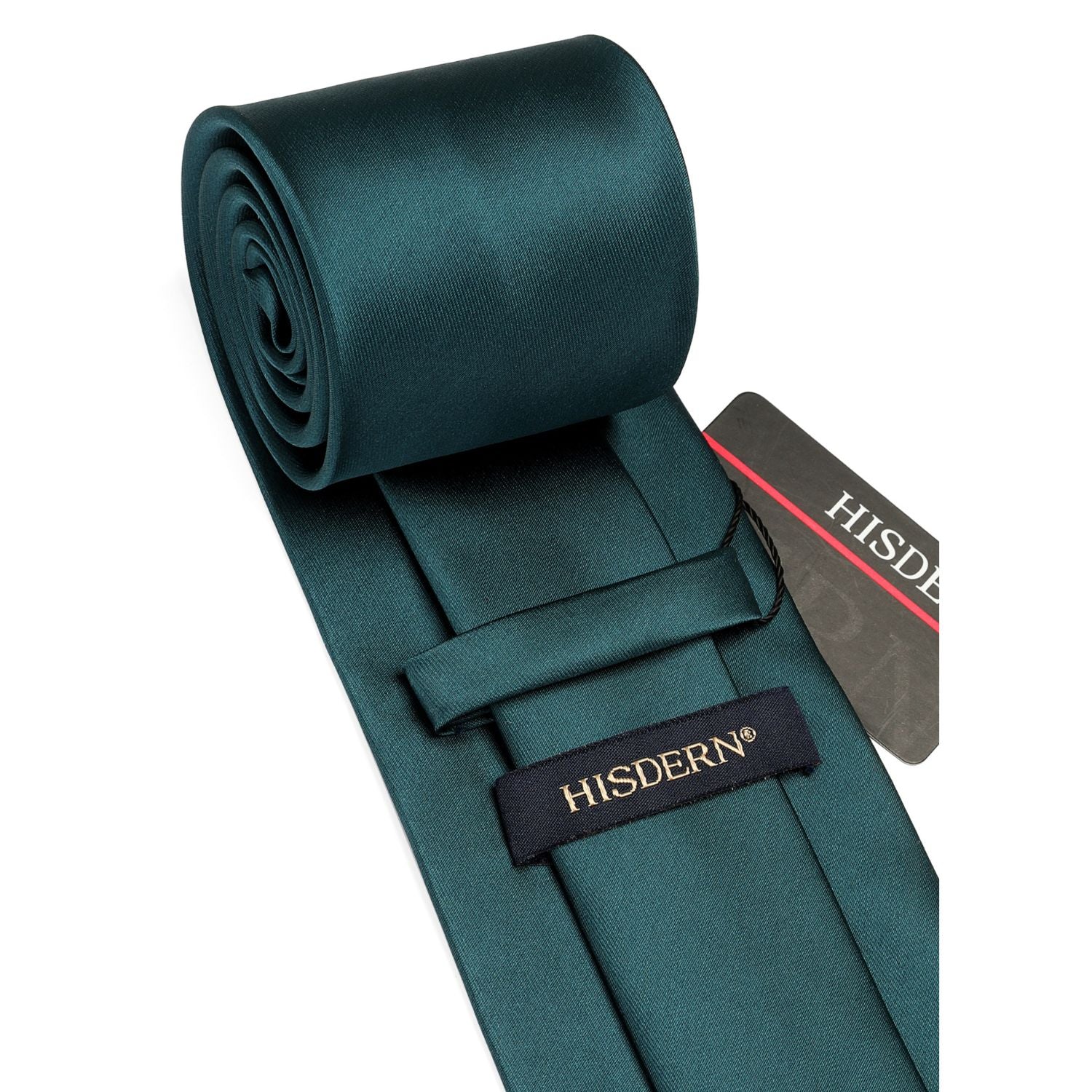 Solid Tie Handkerchief Set - DARK GREEN-SOLID