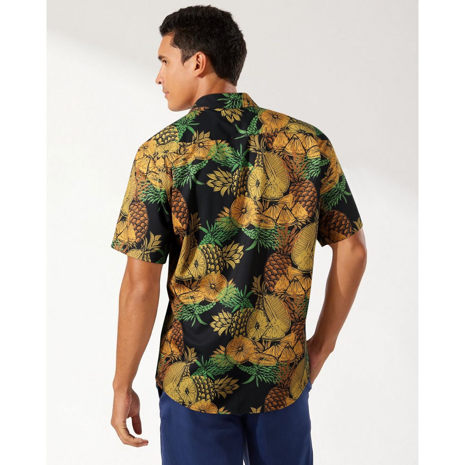 Summer Hawaiian Shirts with Pocket - 09-YELLOW/BLACK