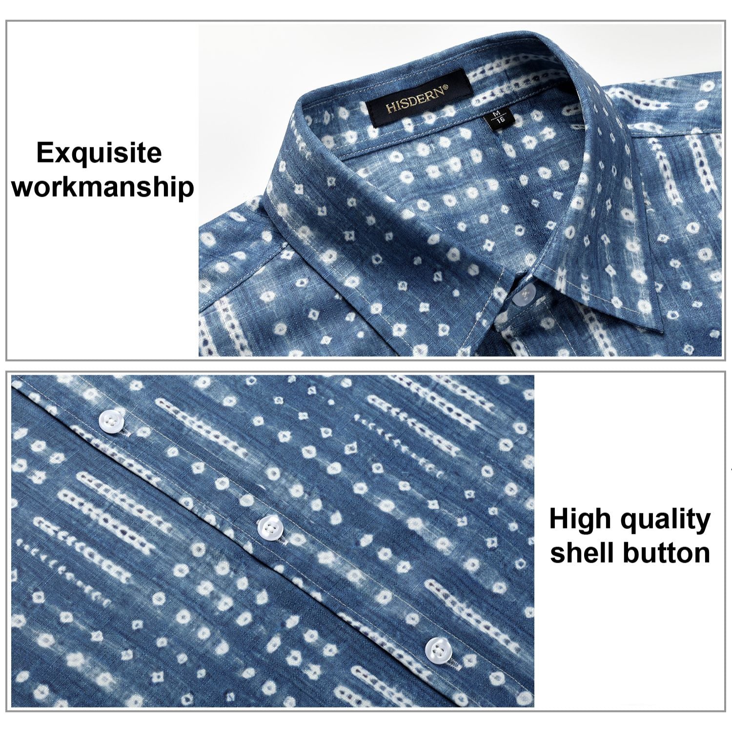 Hawaiian Tropical Shirts with Pocket - LIGHT BLUE