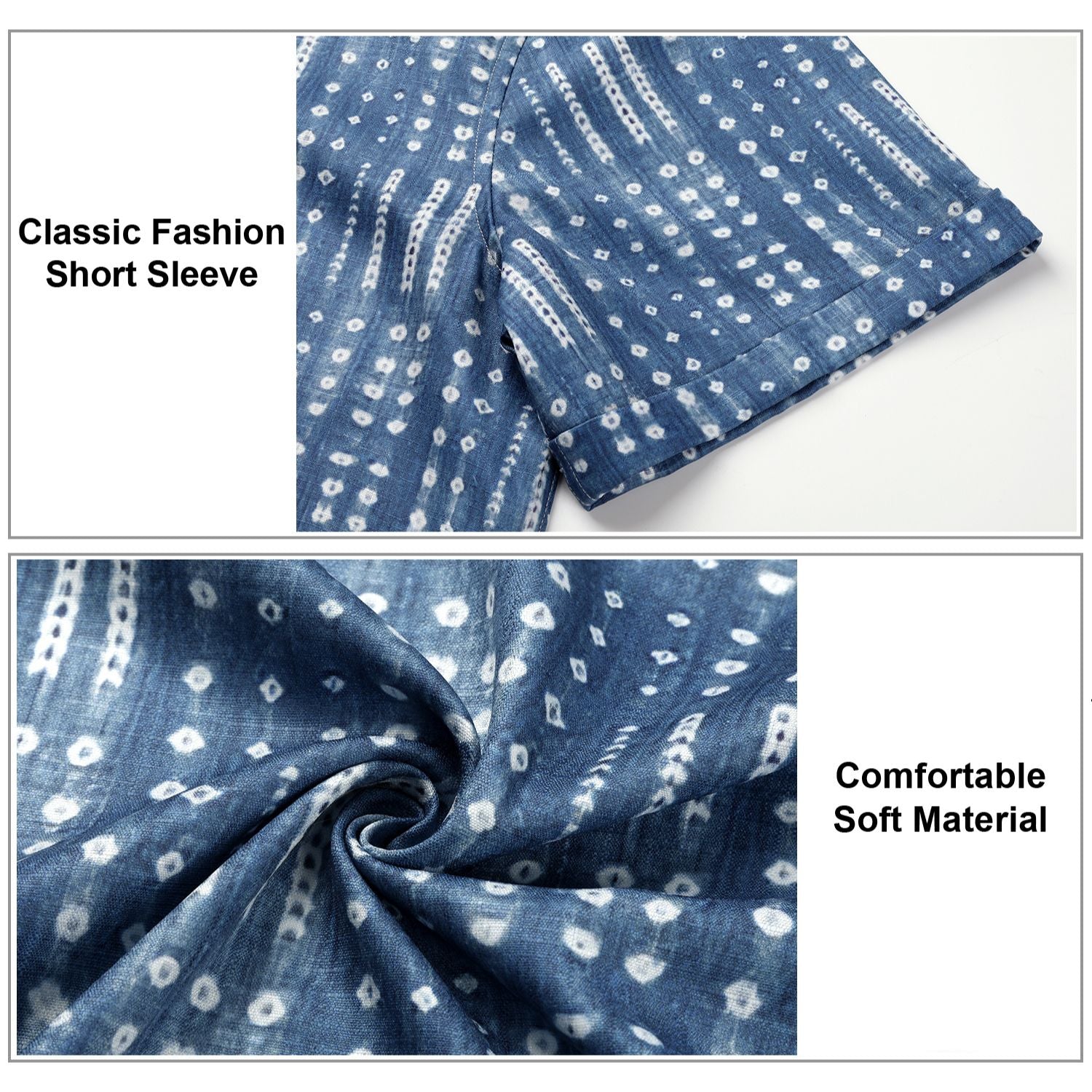 Hawaiian Tropical Shirts with Pocket - LIGHT BLUE
