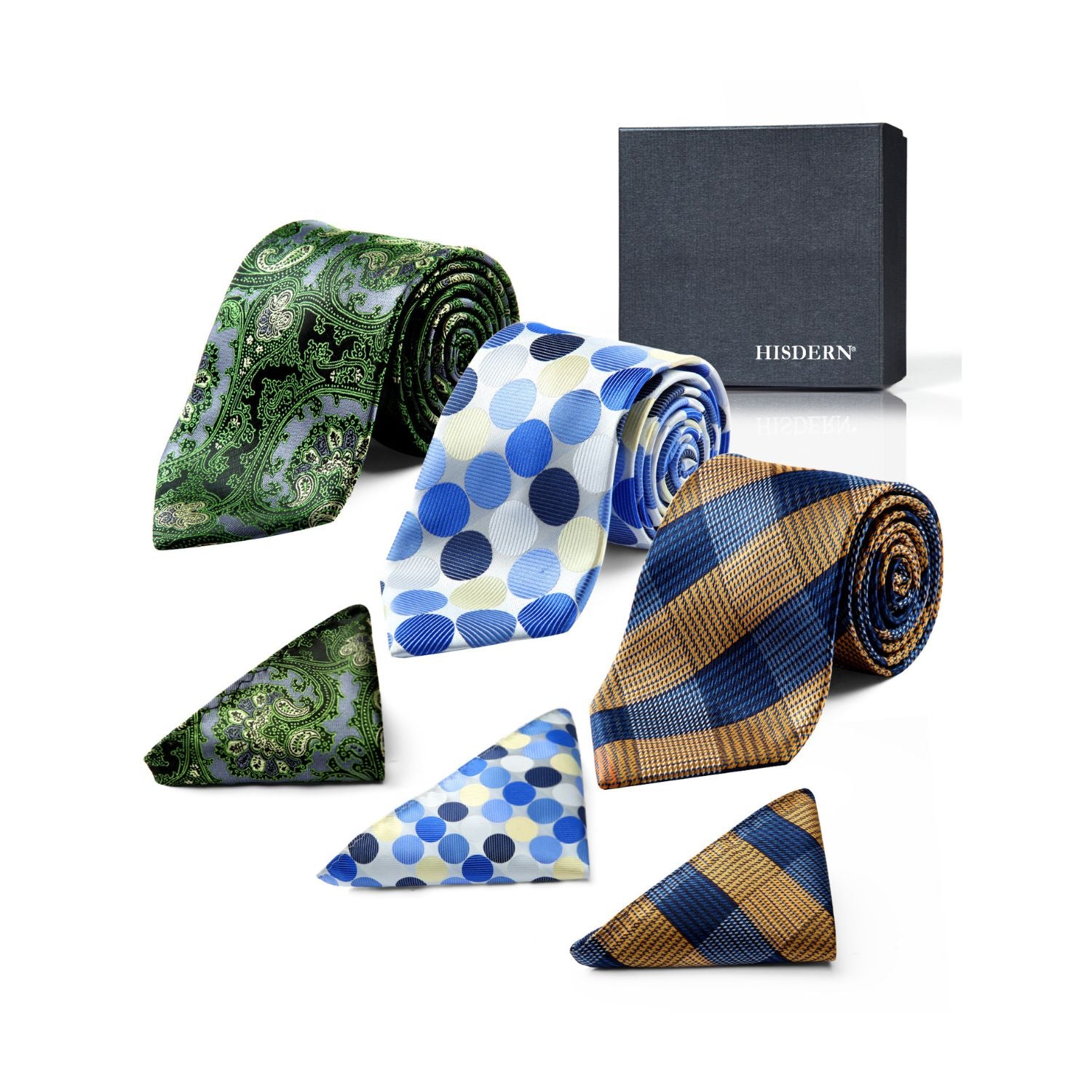 3PCS Tie & Pocket Square Set - T3-S7