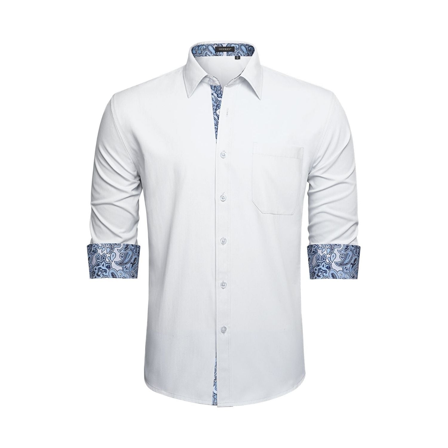 mens white floral dress shirt Hawes & Curtis Green & White Floral Linen Shirt | Green/White