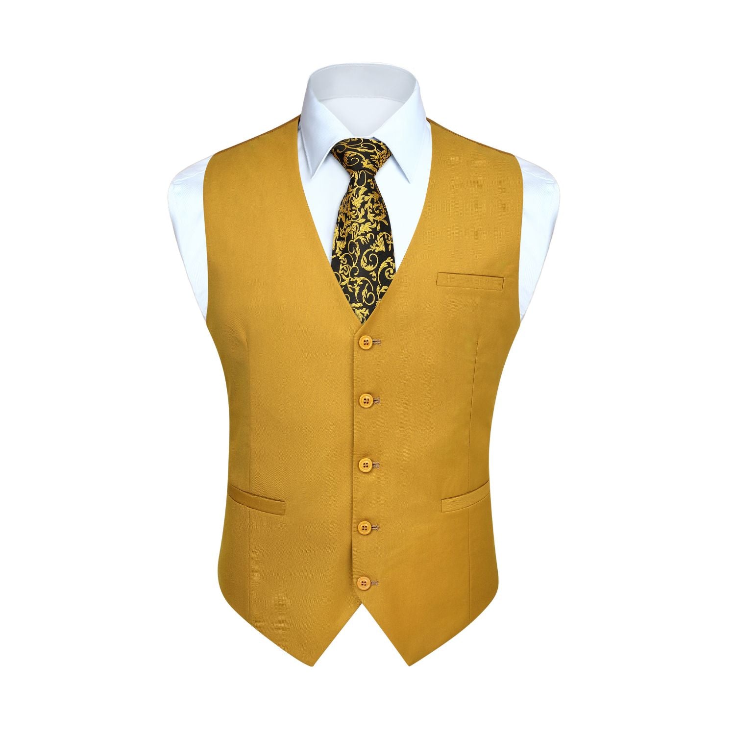 slim fit dress slacks Men's Formal Gold Suit – Peak Lapel, 2-Button Jacket & Double Breasted main image 1