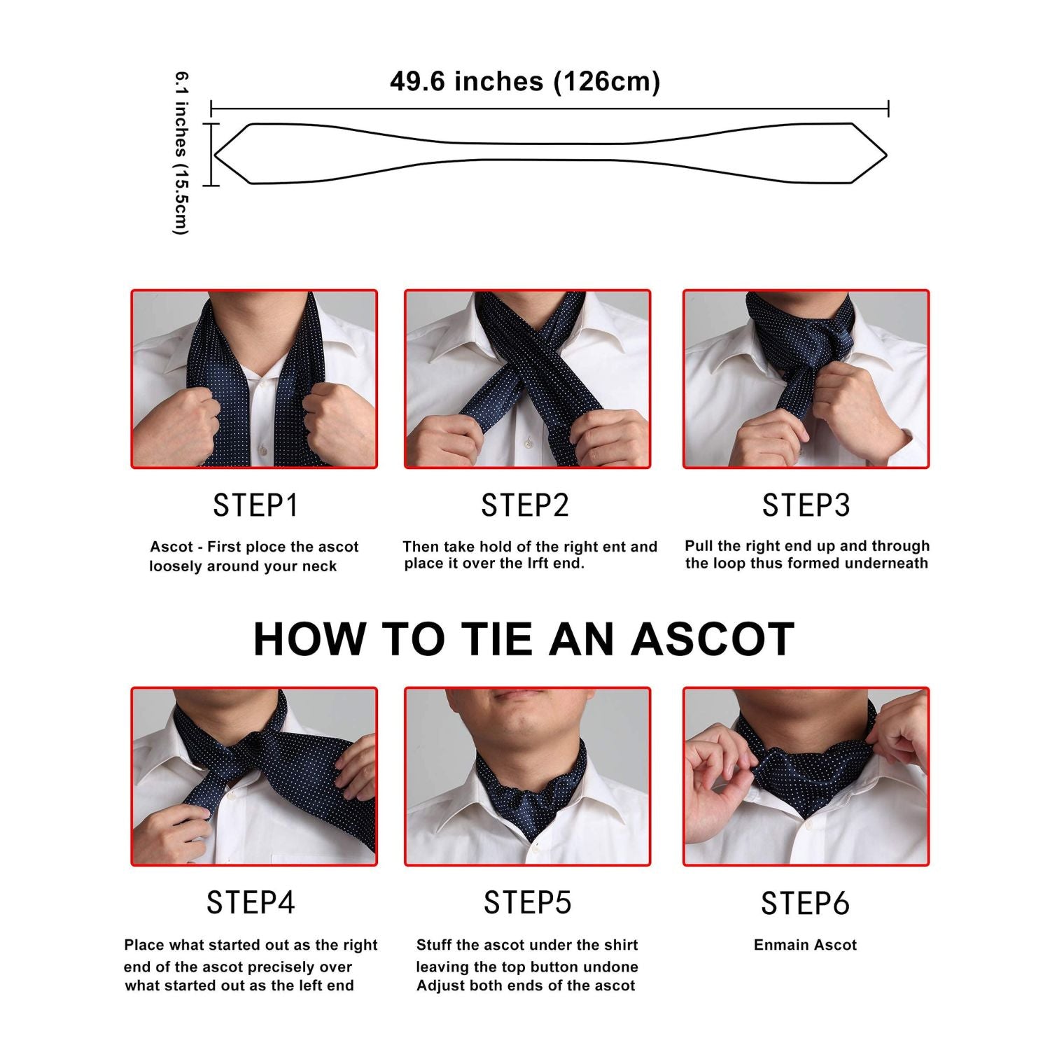 Dot Ascot Cravat Scarf - B-BLACK WHITE CHECKERED