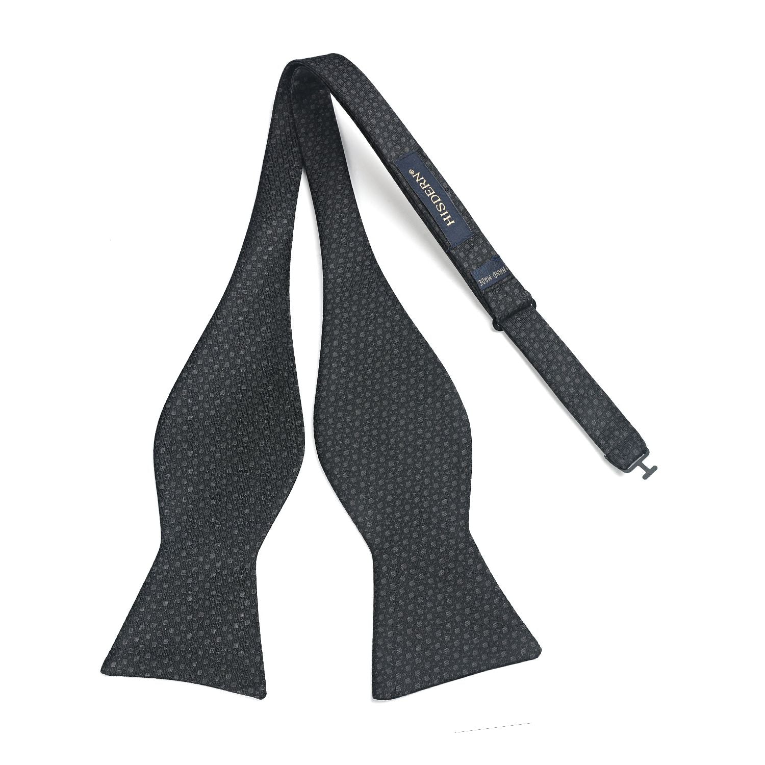 Houndstooth Bow Tie & Pocket Square - BLACK