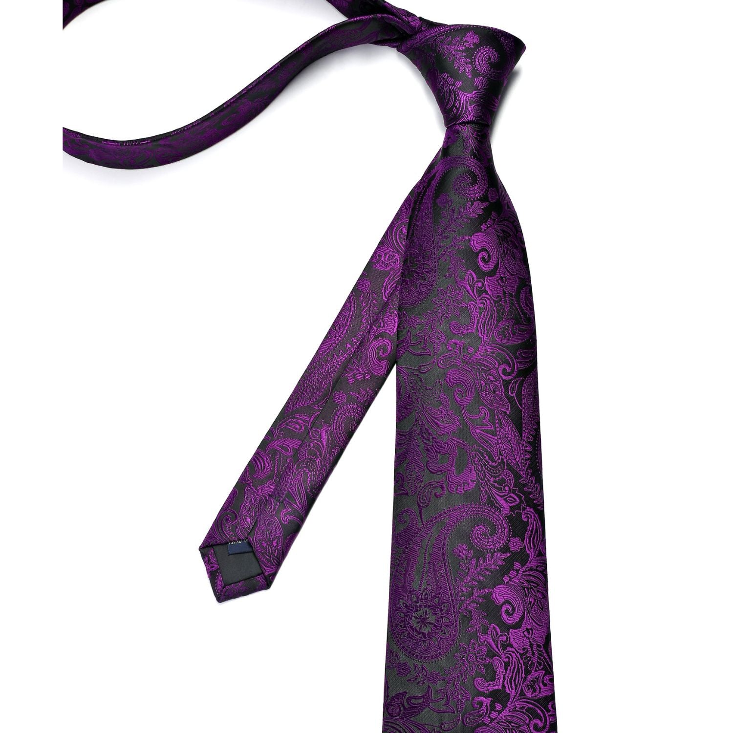 Paisley Tie Handkerchief Cufflinks - A-PURPLE