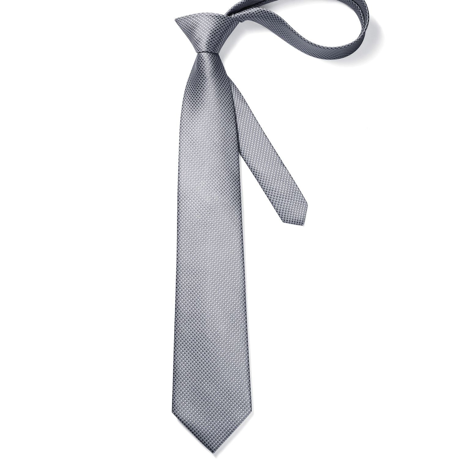 Polka Dot Tie Handkerchief Set - A4-GREY/SILVER