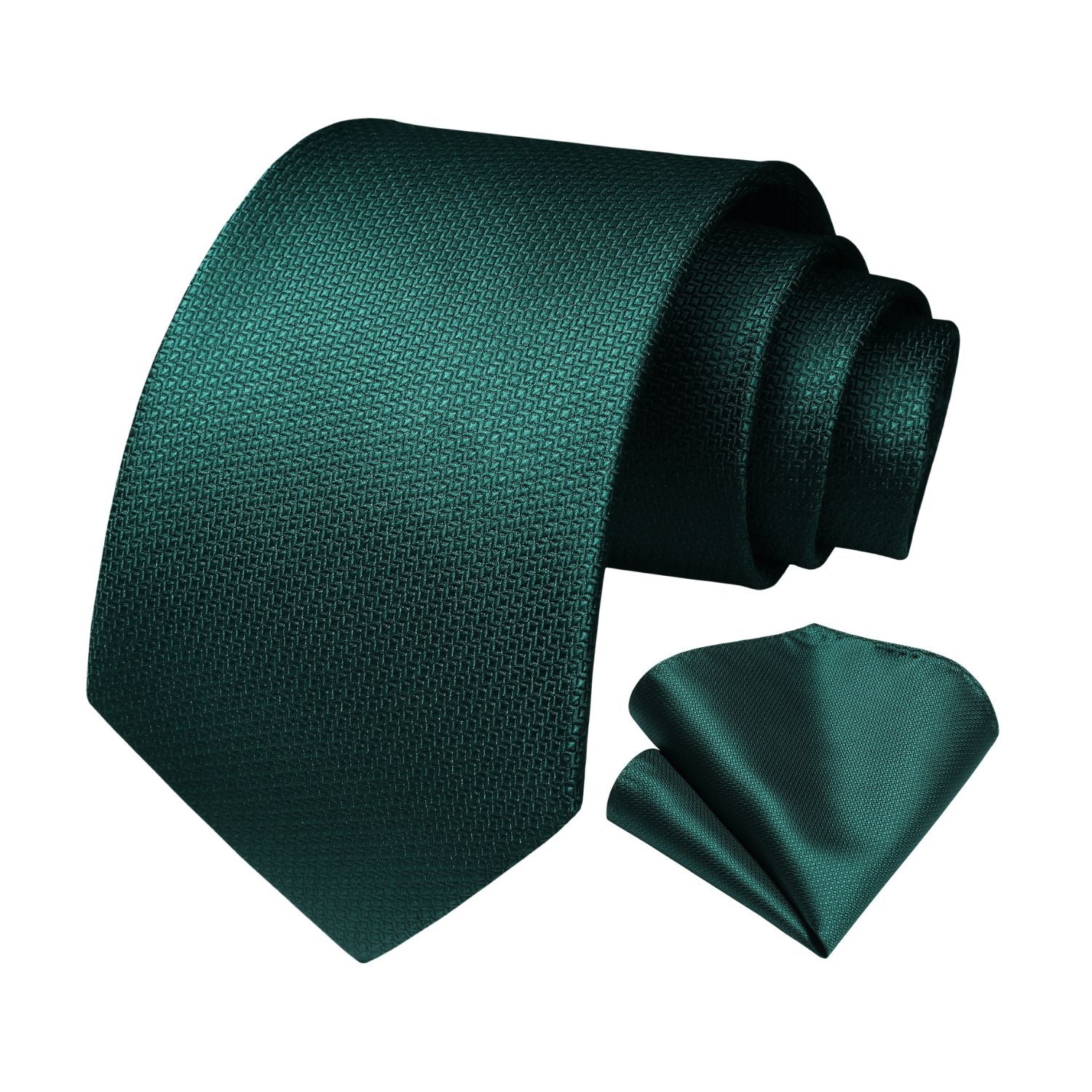 Plaid Tie Handkerchief Set - C4-GREEN