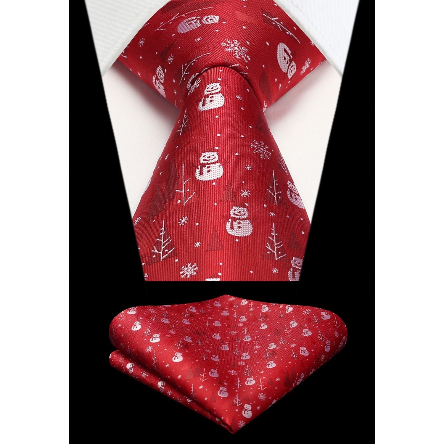 Christmas Tie Handkerchief Set - B-2 RED
