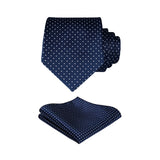 Polka Dot Tie Handkerchief Set - A-NAVY BLUE/WHITE 1