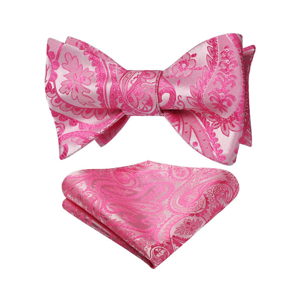 Paisley Bow Tie & Pocket Square - PINK-3 