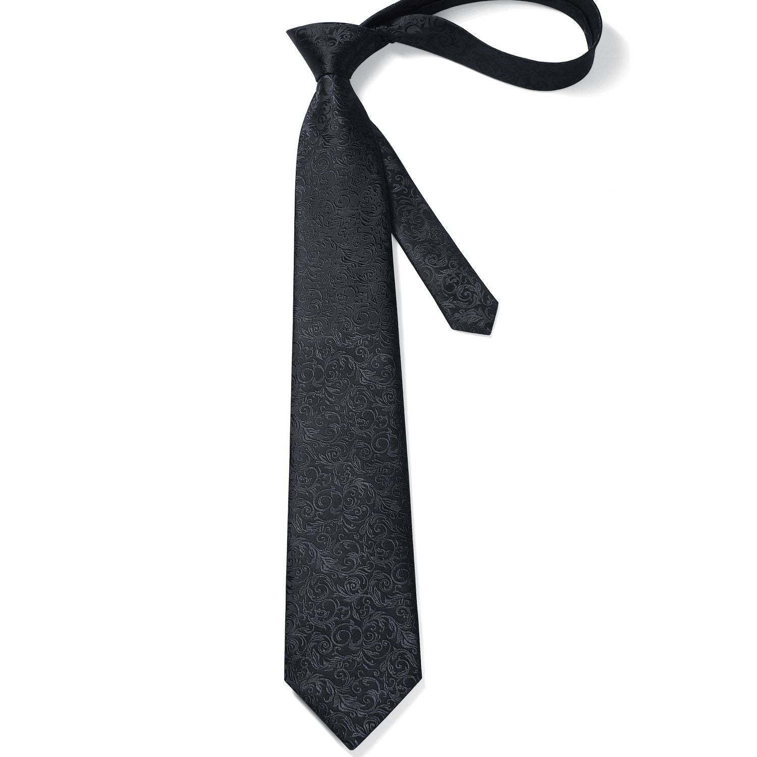 Paisley Tie Handkerchief Set - A26-BLACK