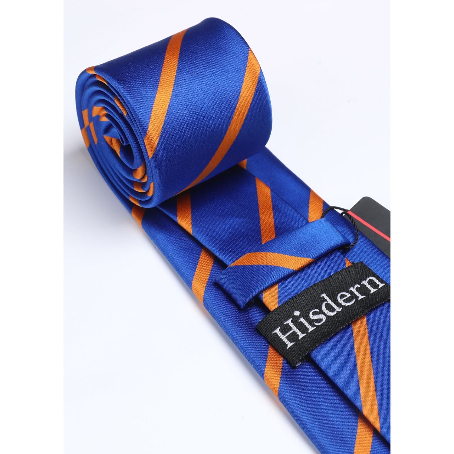 Stripe Tie Handkerchief Set - 03-BLUE/ORANGE