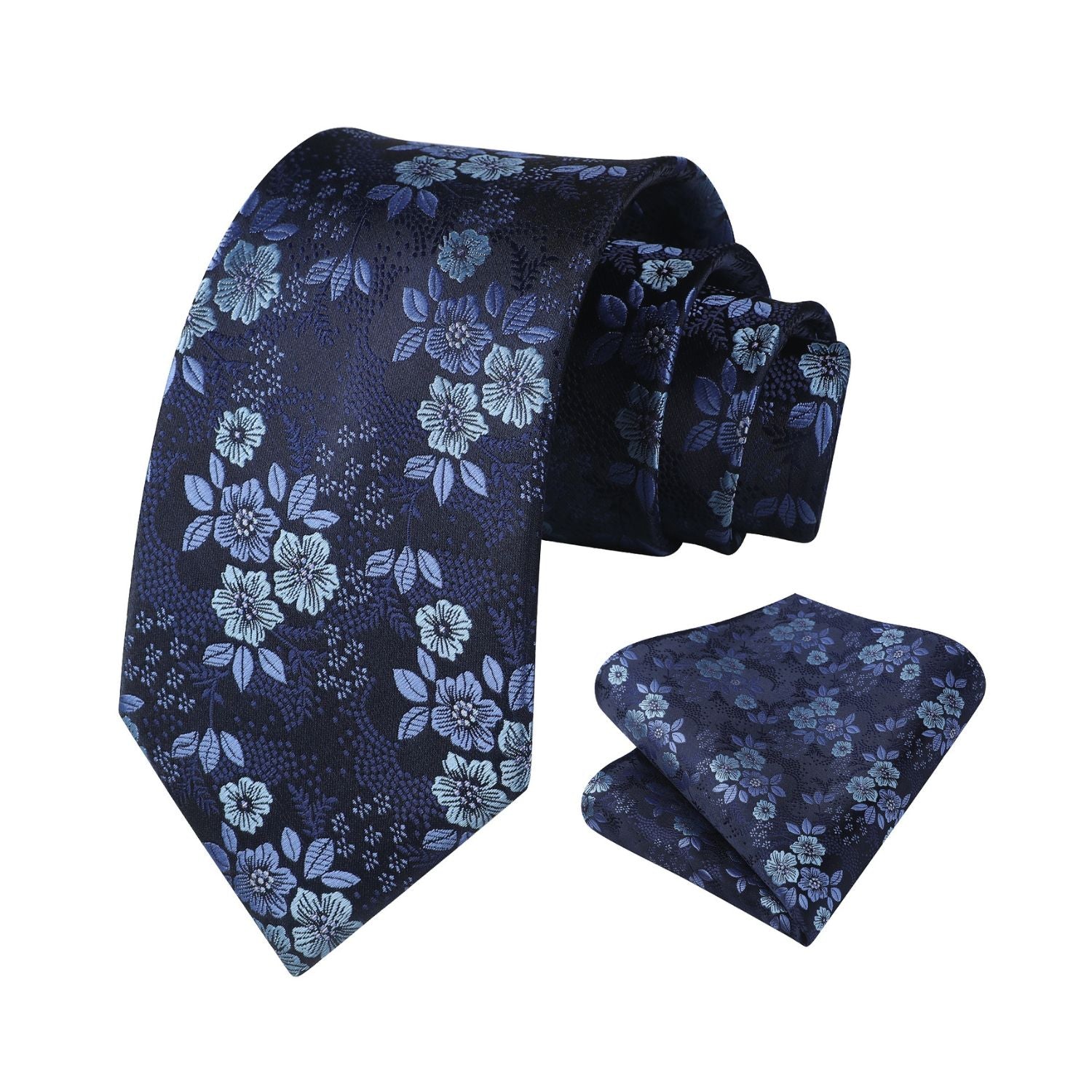 Men's Black Plaid Tie Set Premium Pocket Square & Cufflinks