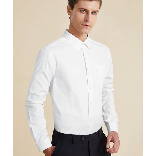 Casual Formal Shirt with Pocket - WHITE 