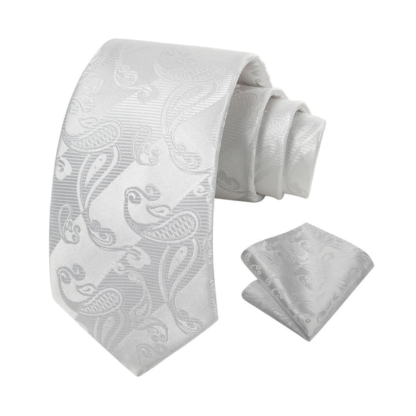 Stripe Tie Handkerchief Set - GREY 