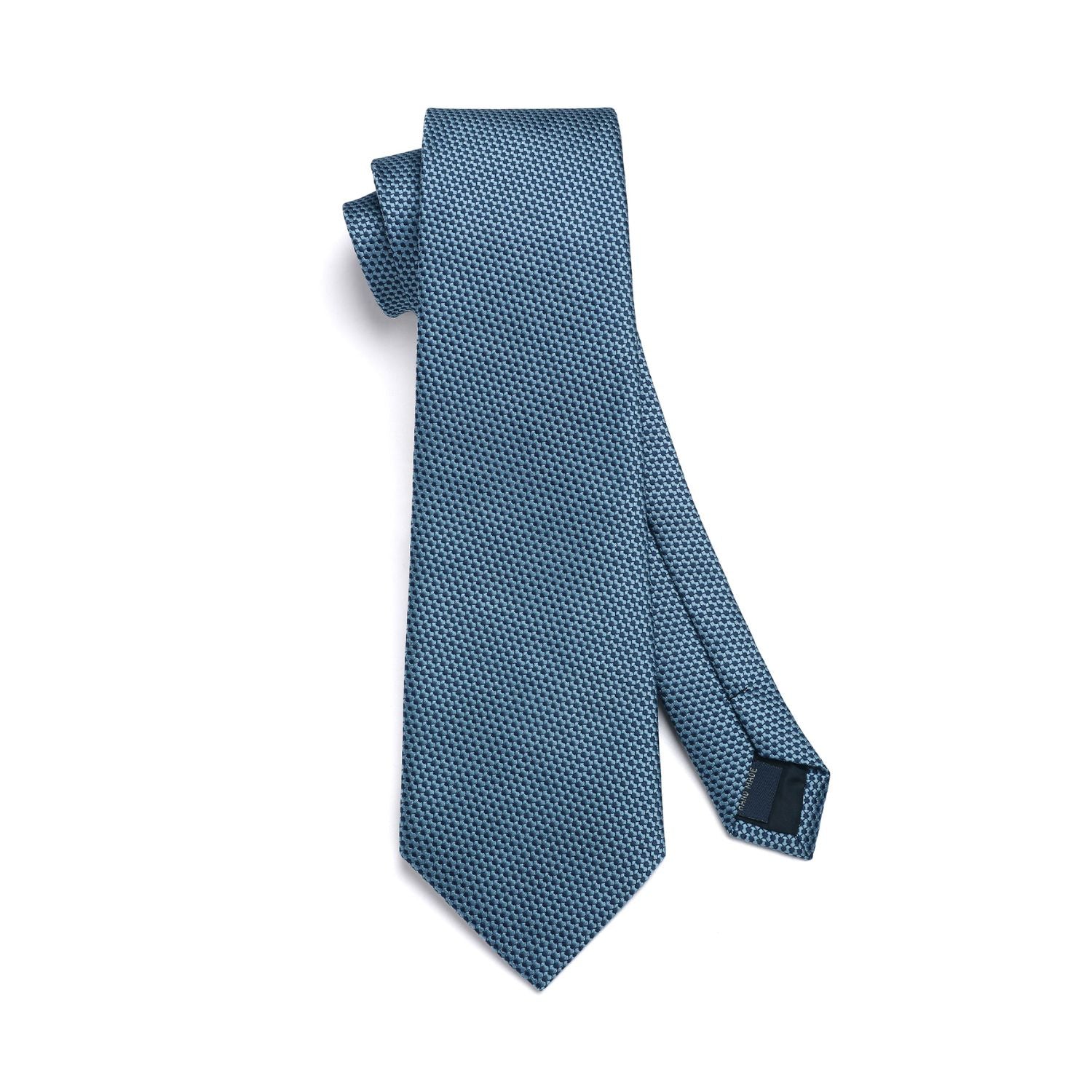 Houndstooth Tie Handkerchief Set - BLUE-5