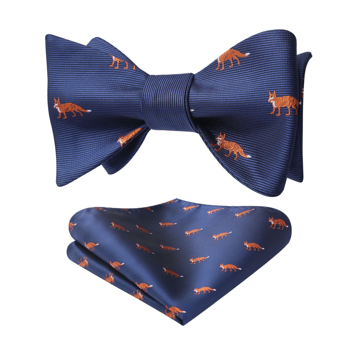 Fox Bow Tie & Pocket Square - BLUE