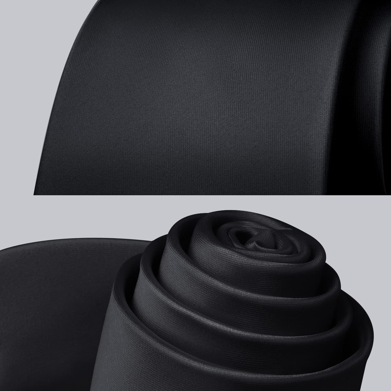 Solid Tie Handkerchief Clip - BLACK