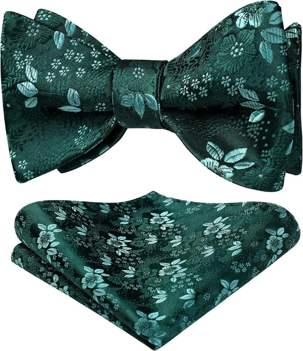 Floral Bow Tie & Pocket Square - GREEN