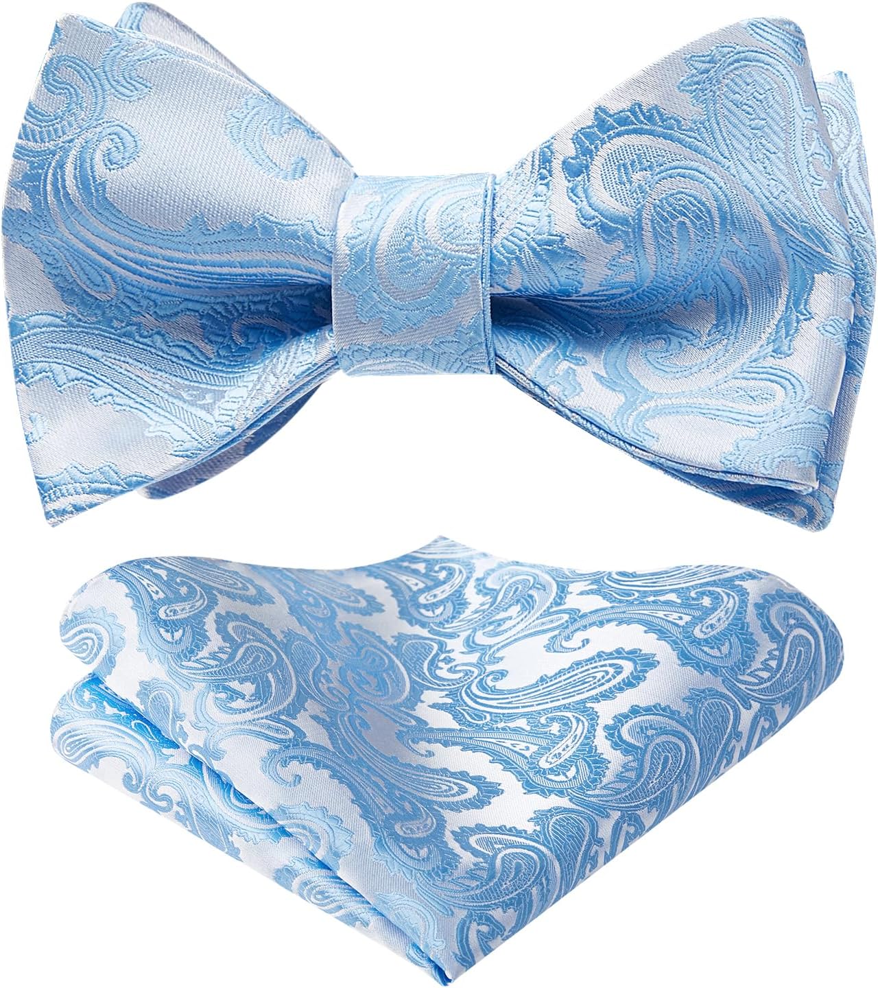Paisley Bow Tie & Pocket Square - SKY BLUE