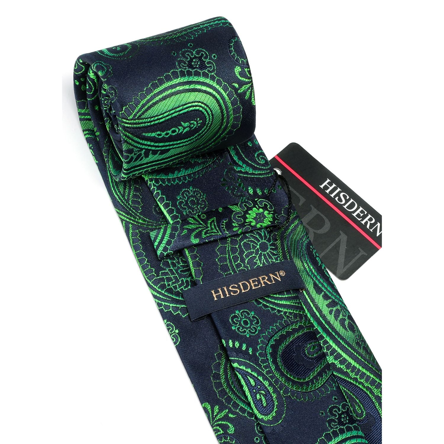 Paisley Tie Handkerchief Set - D1-GREEN BLUE