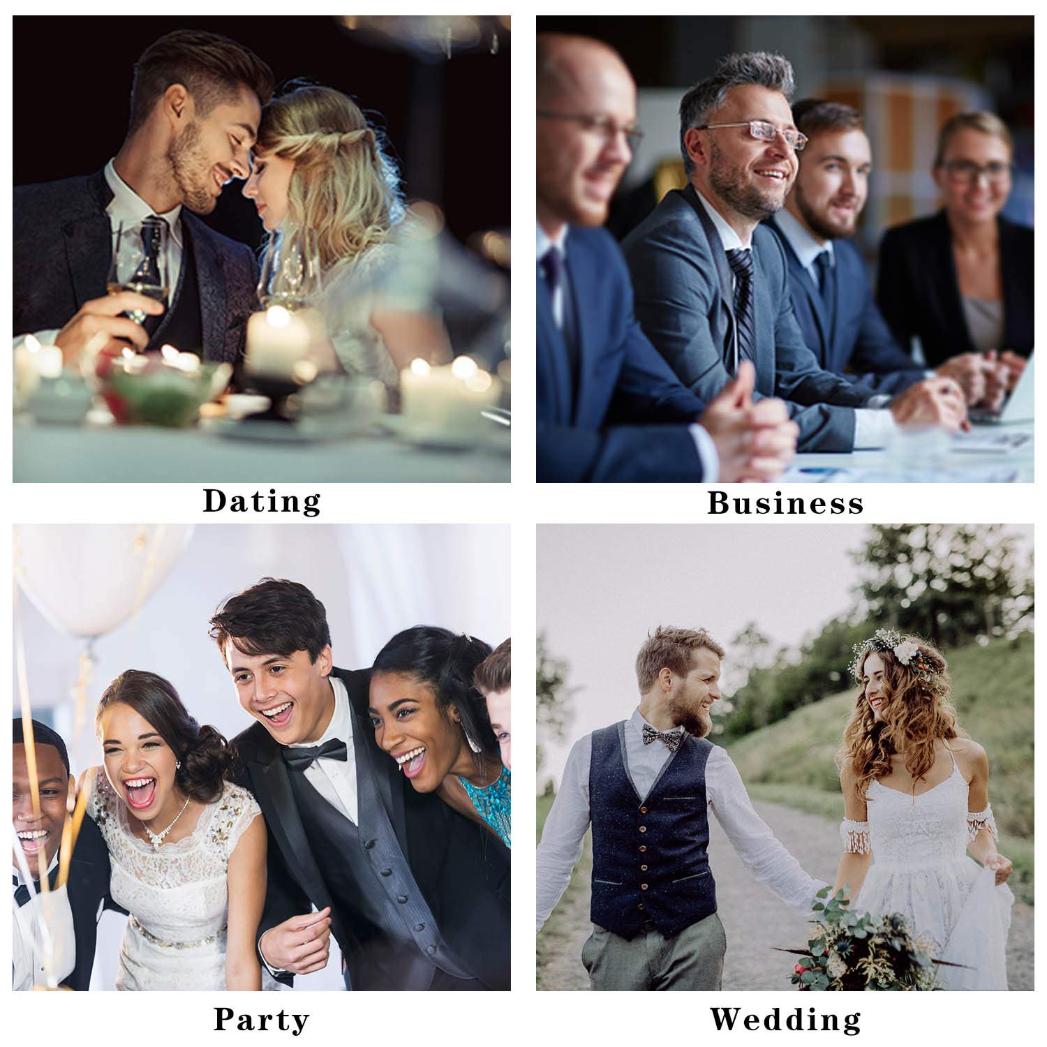 Houndstooth Tie Handkerchief Set - BURNT ORANGE