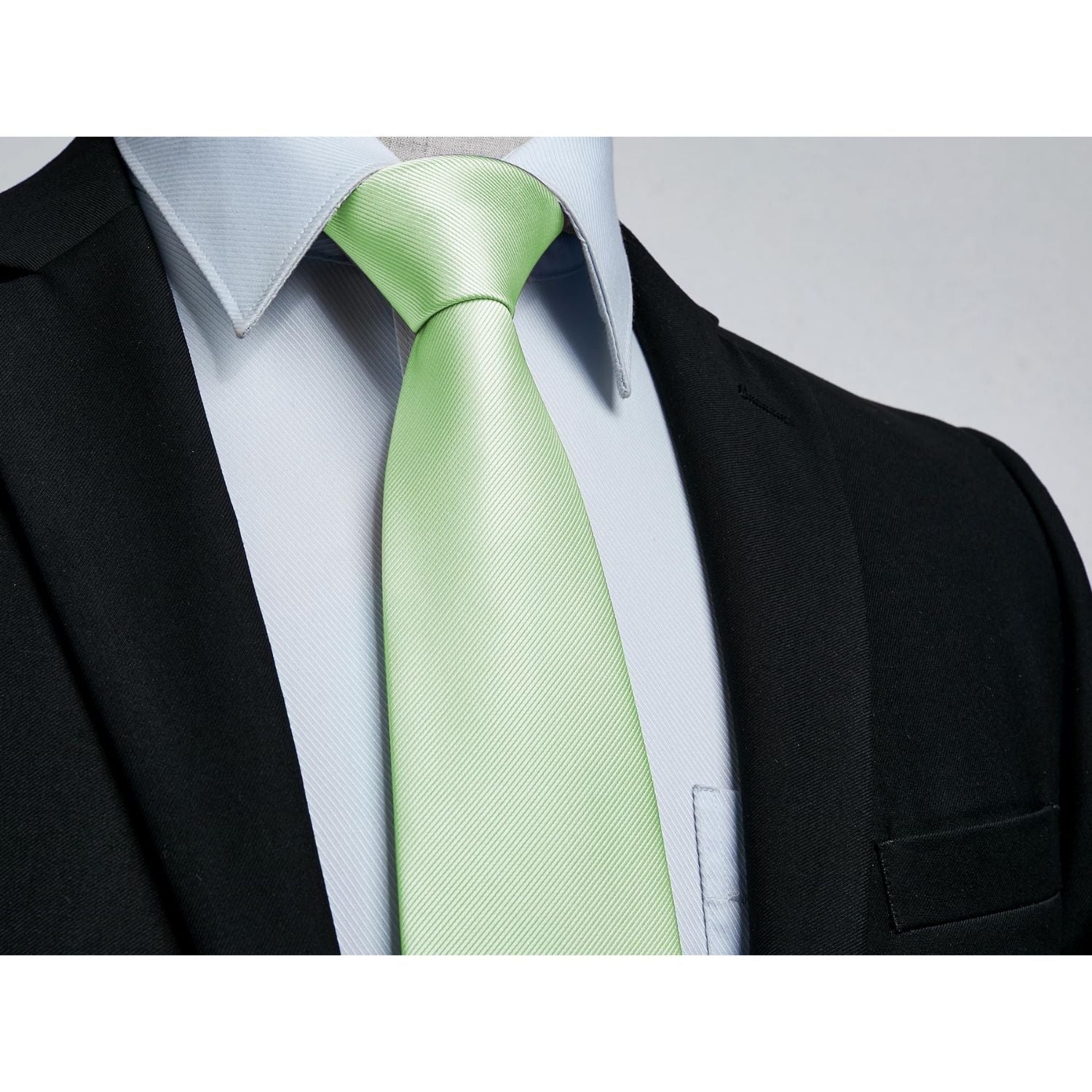 5-Pack Men’s Solid Color Ties - 3.5 Inch Satin Finish Neckties For Weddings & Business (Forest Green) - View #3