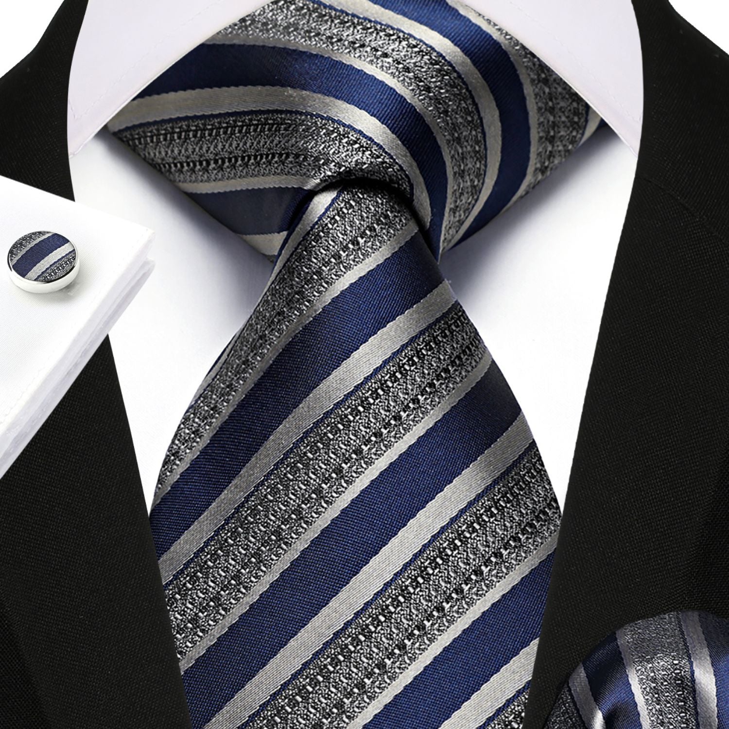 navy blue dress shirt with silver tie Buy Navy Blue/ Blue Geometric Slim Fit Occasion Shirt And Tie Set from Next USA
