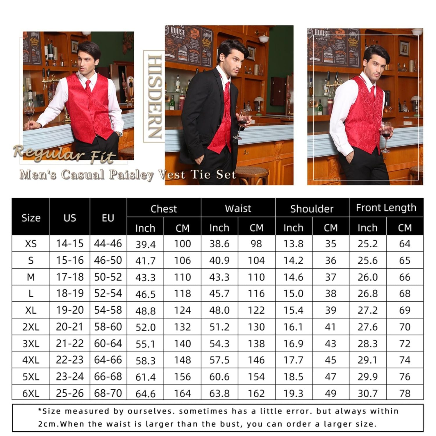 Paisley Floral 3pc Suit Vest Set - BLACK/N