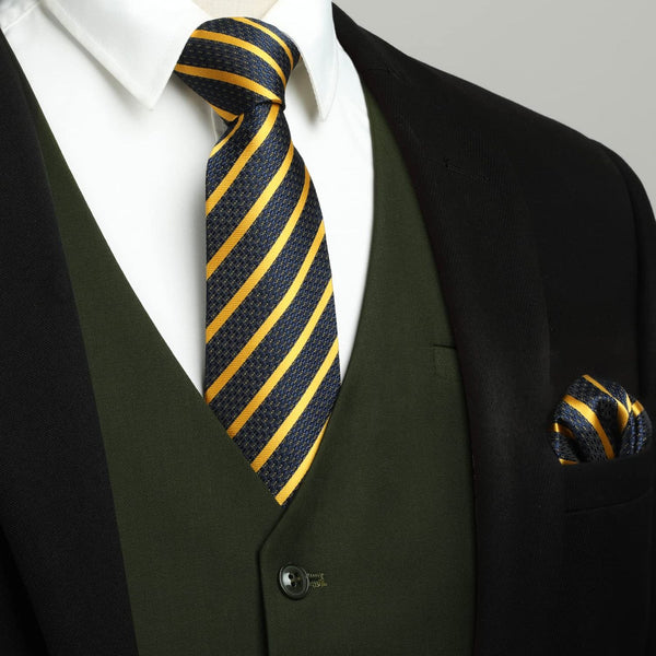 Solid 5pc Suit Vest Set - GREEN/BLACK