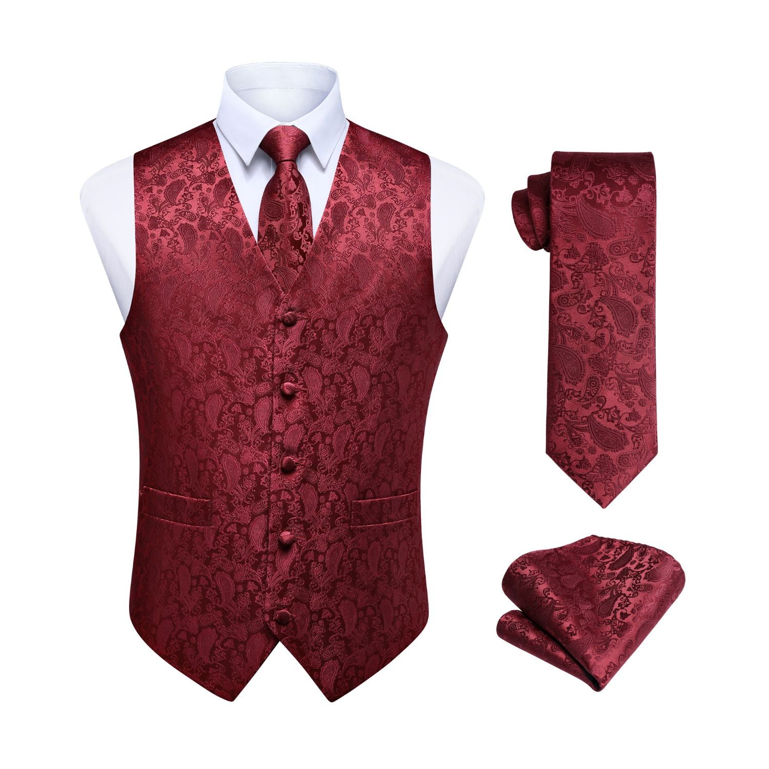 COOFANDY Men's Costume Vest V Neck Formal Wedding Classic Slim Fit Elegant Vest Business Party Vest Black XL