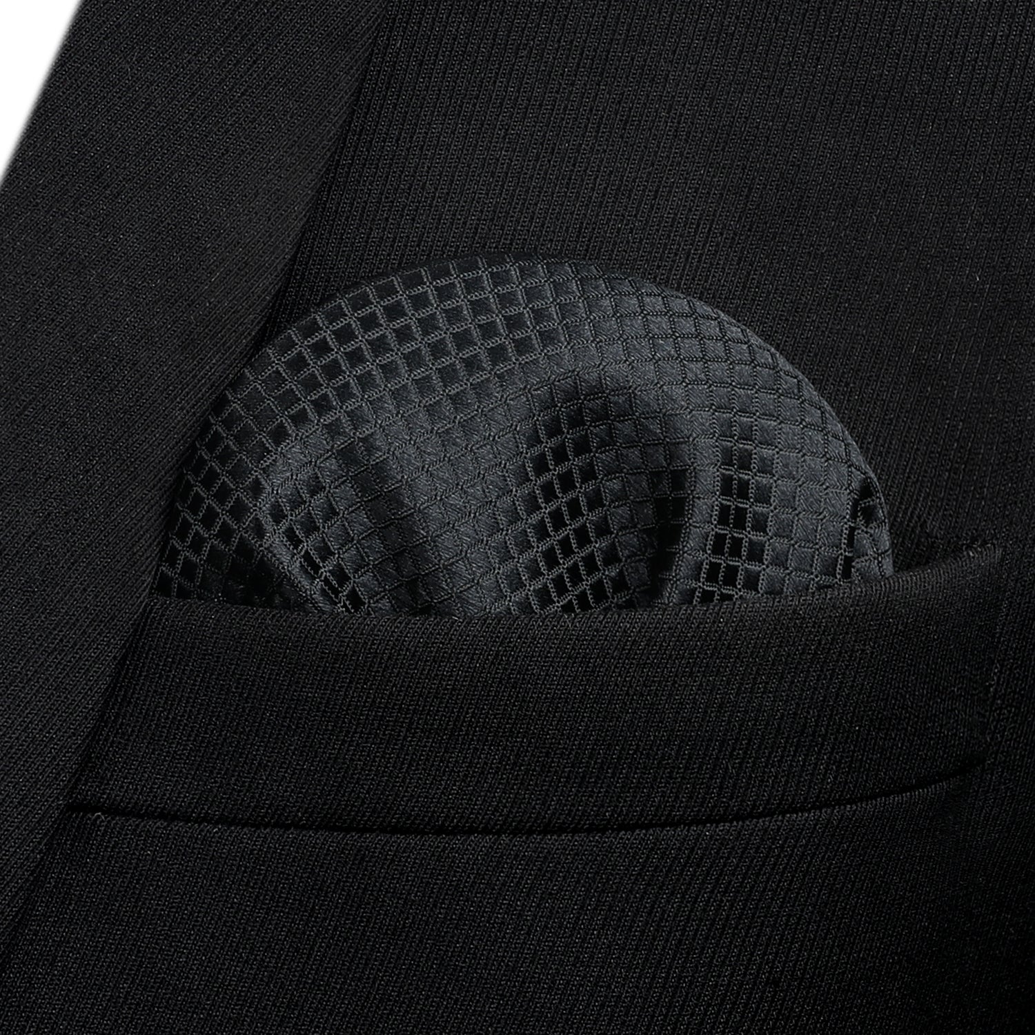 Plaid Bow Tie & Pocket Square Sets - BLACK