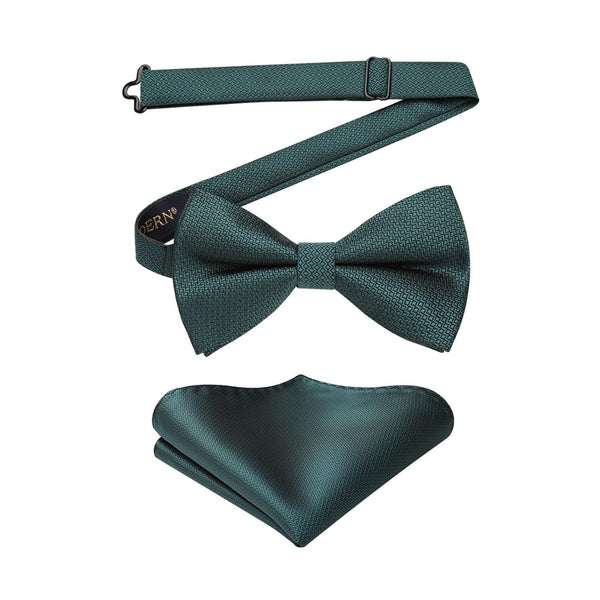 Houndstooth Pre-Tied Bow Tie - 01-TEAL