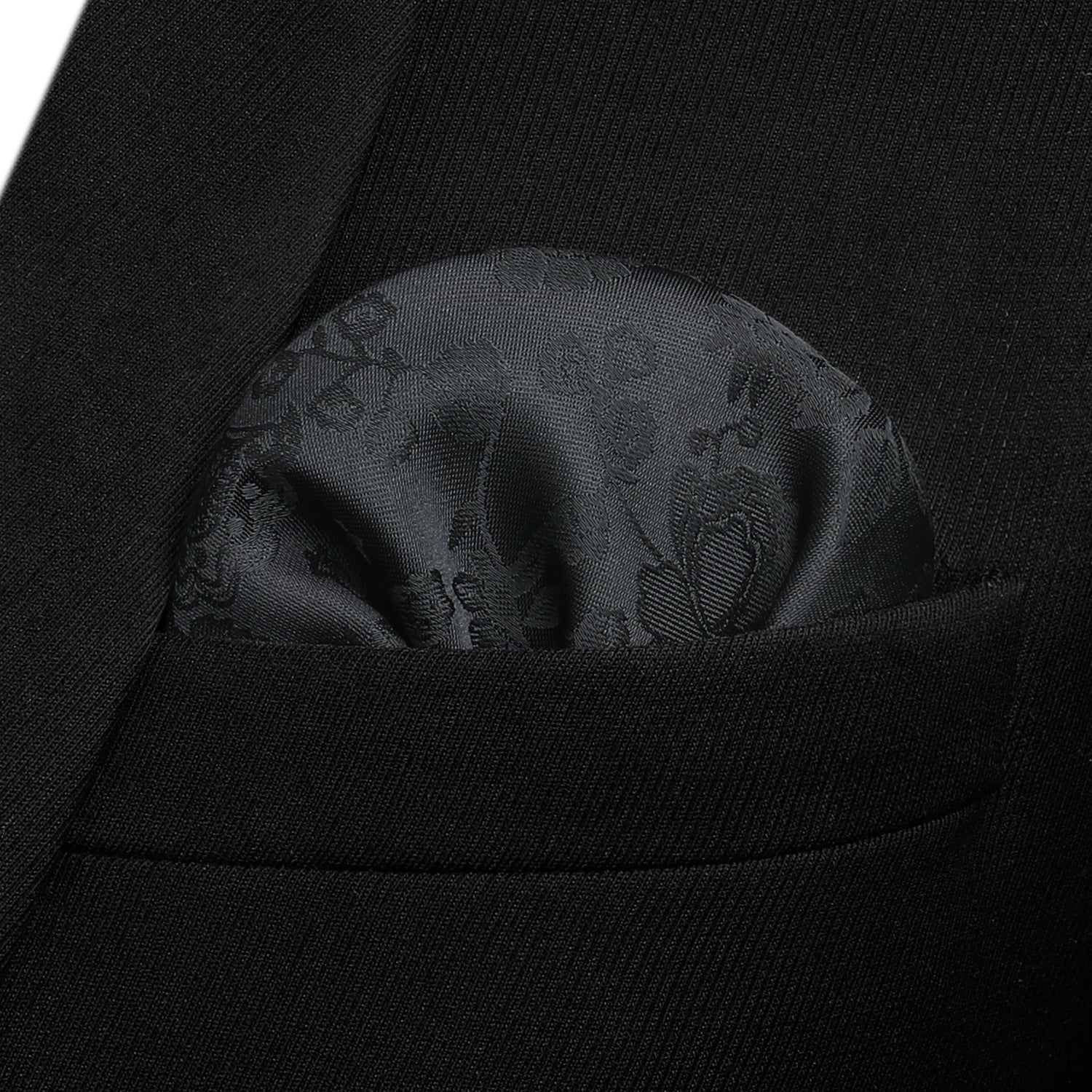 Floral Bow Tie & Pocket Square - BLACK