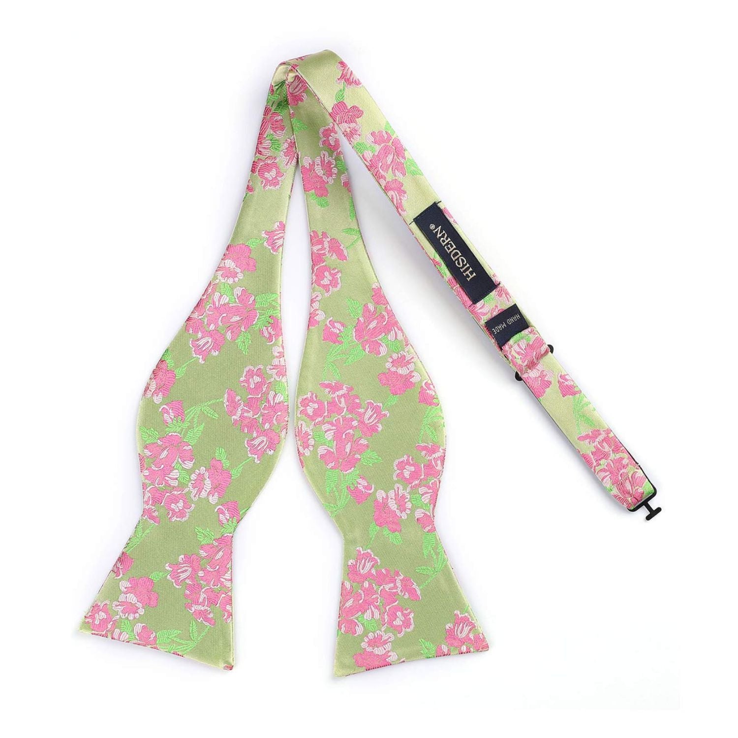 Hisdern Pink Green Floral Bow Tie Set Groomsmen Wedding
