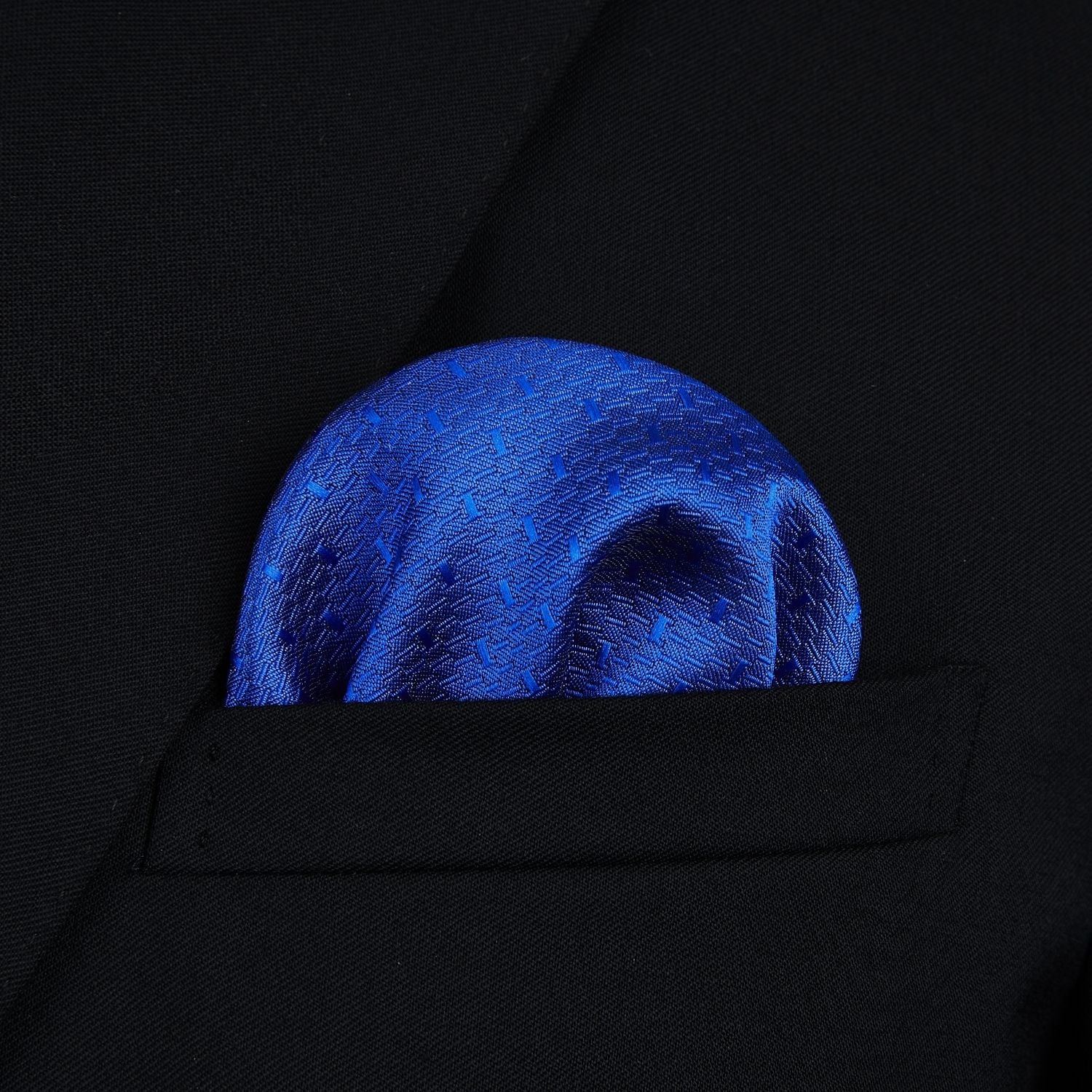 Houndstooth Bow Tie & Pocket Square - 02-ROYAL BLUE