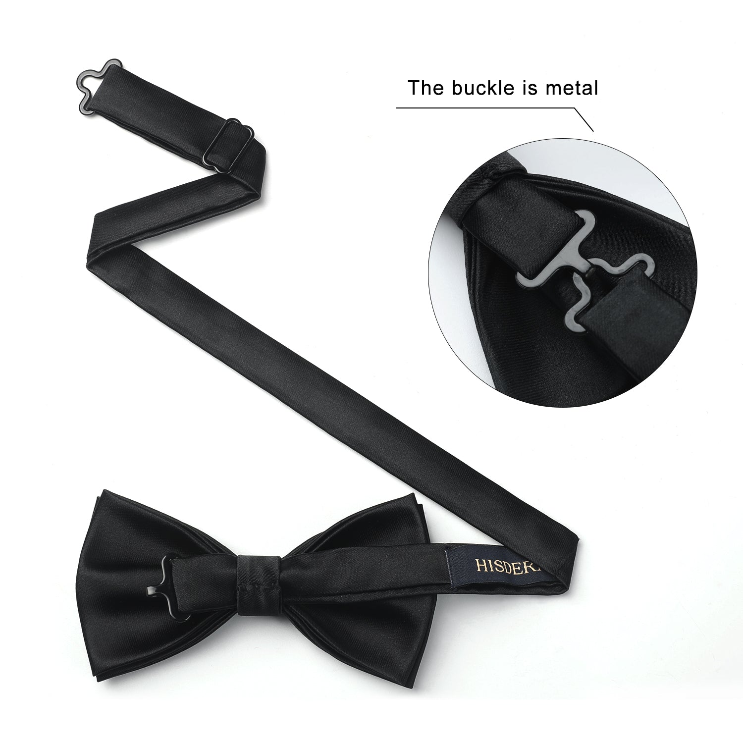 Solid Pre-Tied Bow Tie - BLACK-7