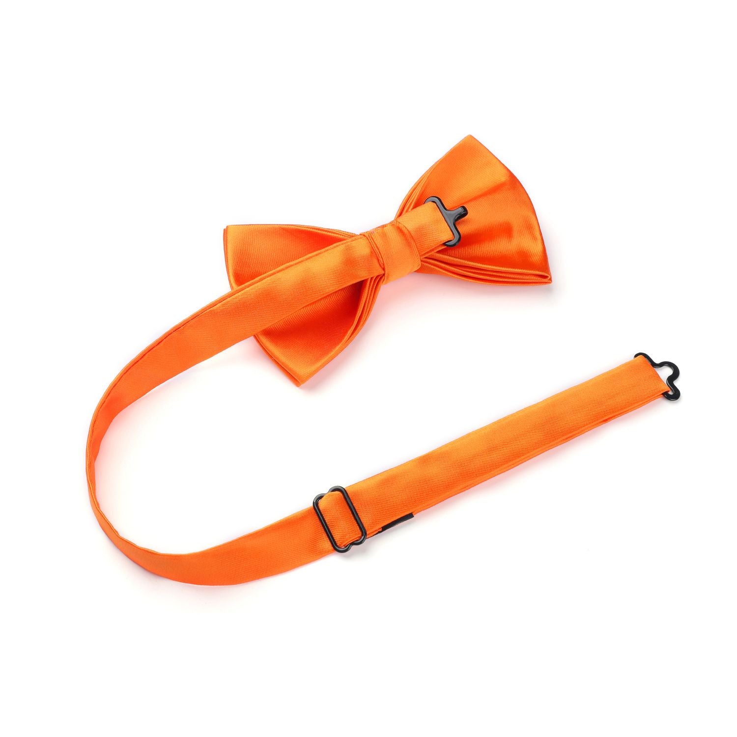 Solid Pre-Tied Bow Tie & Pocket Square - N-BRIGHT ORANGE