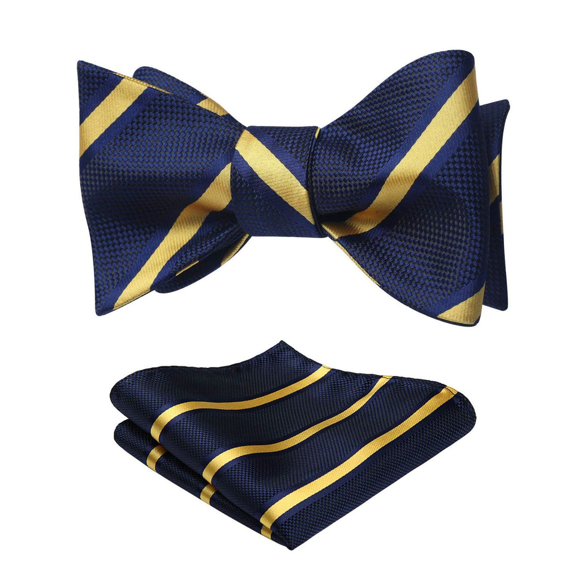 2 L. Erickson USA Petite Bow Barrette; Navy and Starlette Gold Velvet Skinny Bow Barrette – Banded main image 2