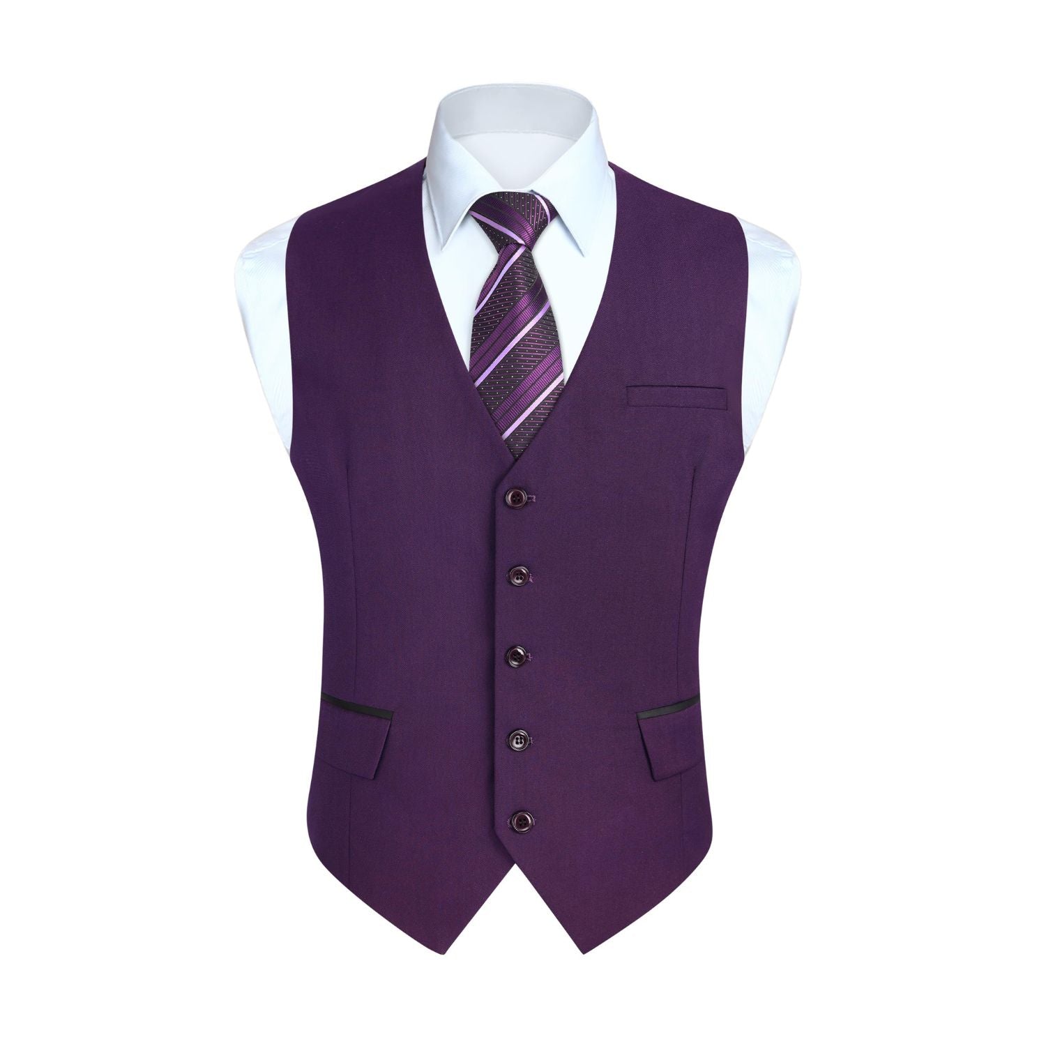 fitted lace wedding dress Men's Deep Purple Satin Suit Vest Formal Wear for Wedding M