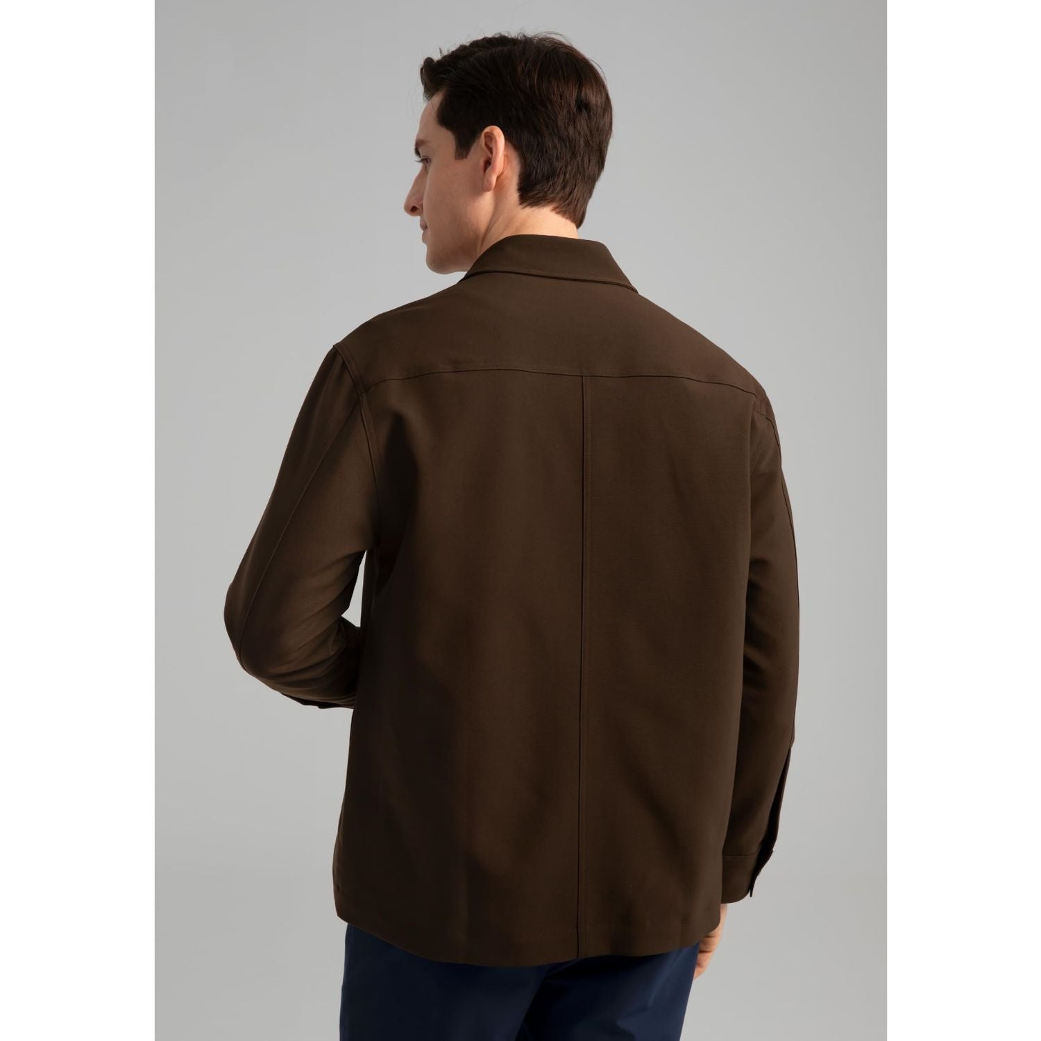 Hisdern Flex 531 Men's Button Down Brown Shirt Jacket for Casual Gathering