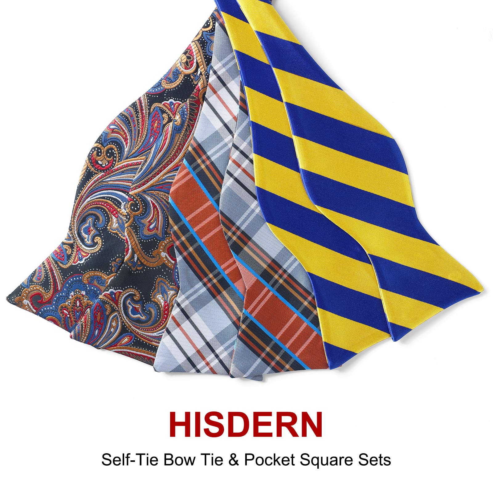3PCS Mixed Design Bow tie & Pocket Square Sets - B3-09 Christmas Gifts for Men