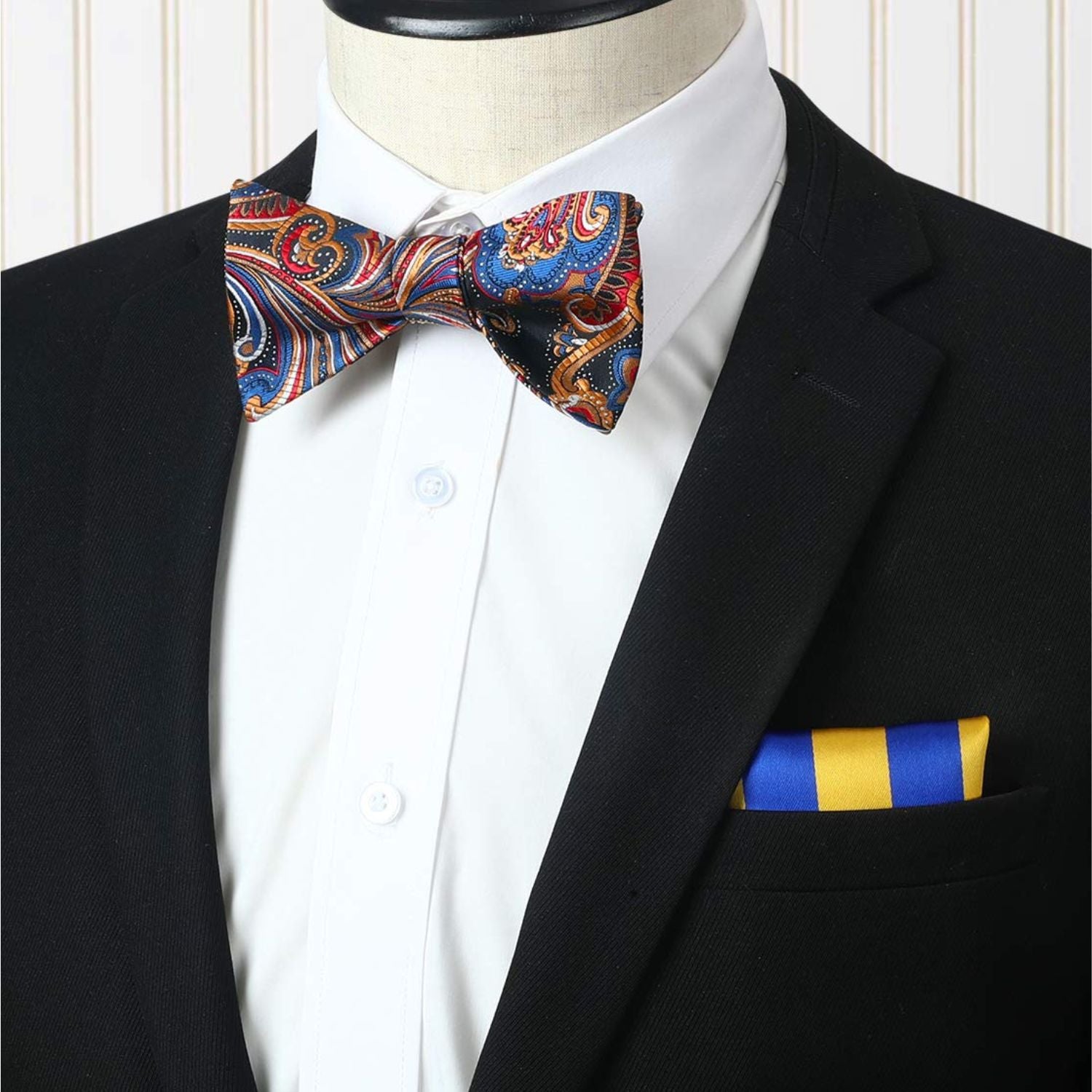 3PCS Mixed Design Bow tie & Pocket Square Sets - B3-09 Christmas Gifts for Men
