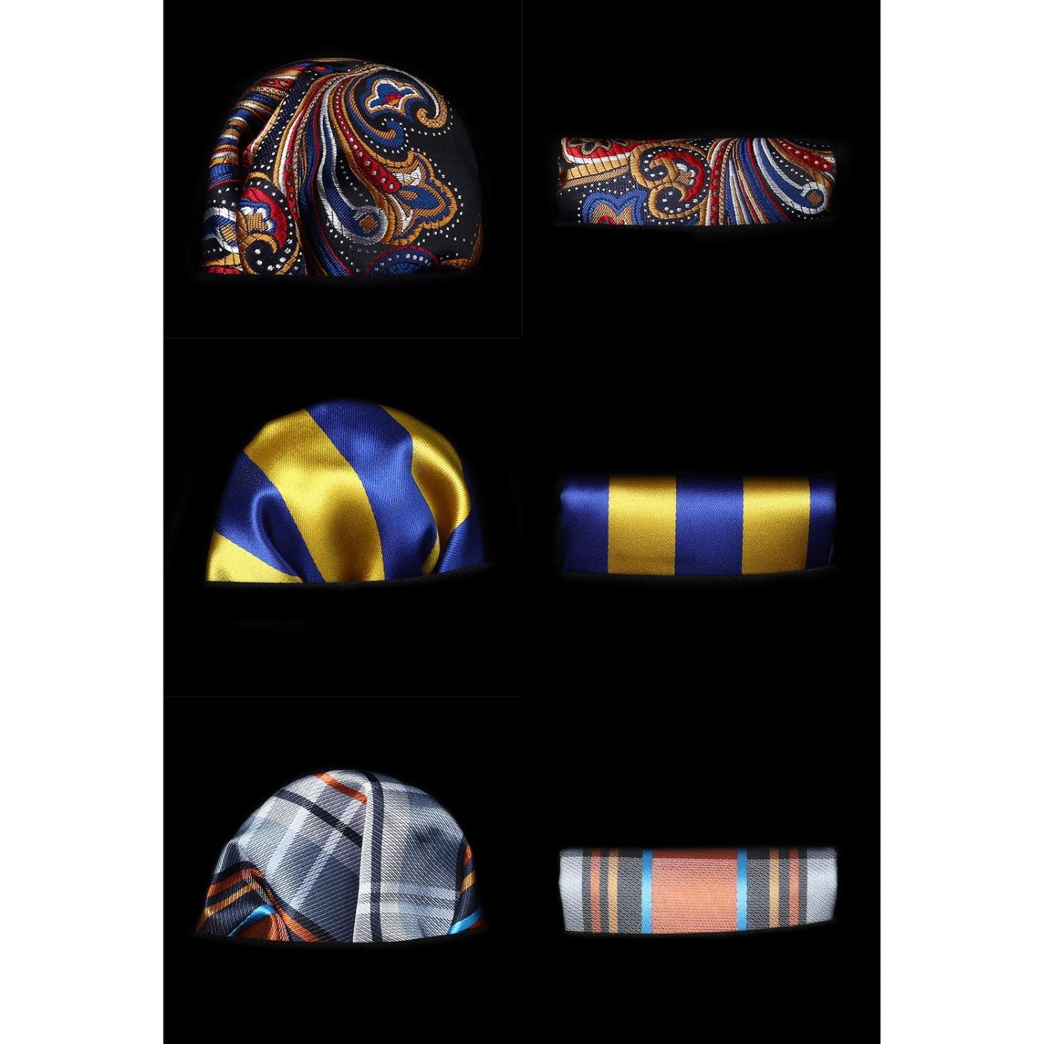 3PCS Mixed Design Bow tie & Pocket Square Sets - B3-09 Christmas Gifts for Men