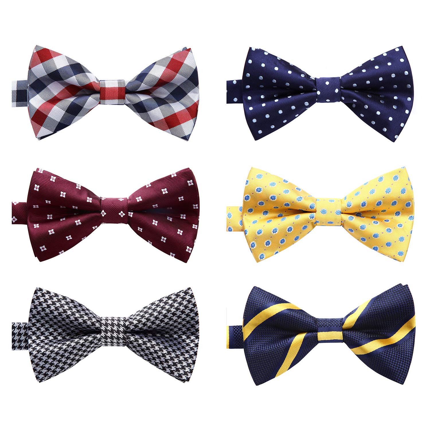 6PCS Mixed Design Pre-Tied Bow Ties - 3-B6-02 Christmas Gifts for Men