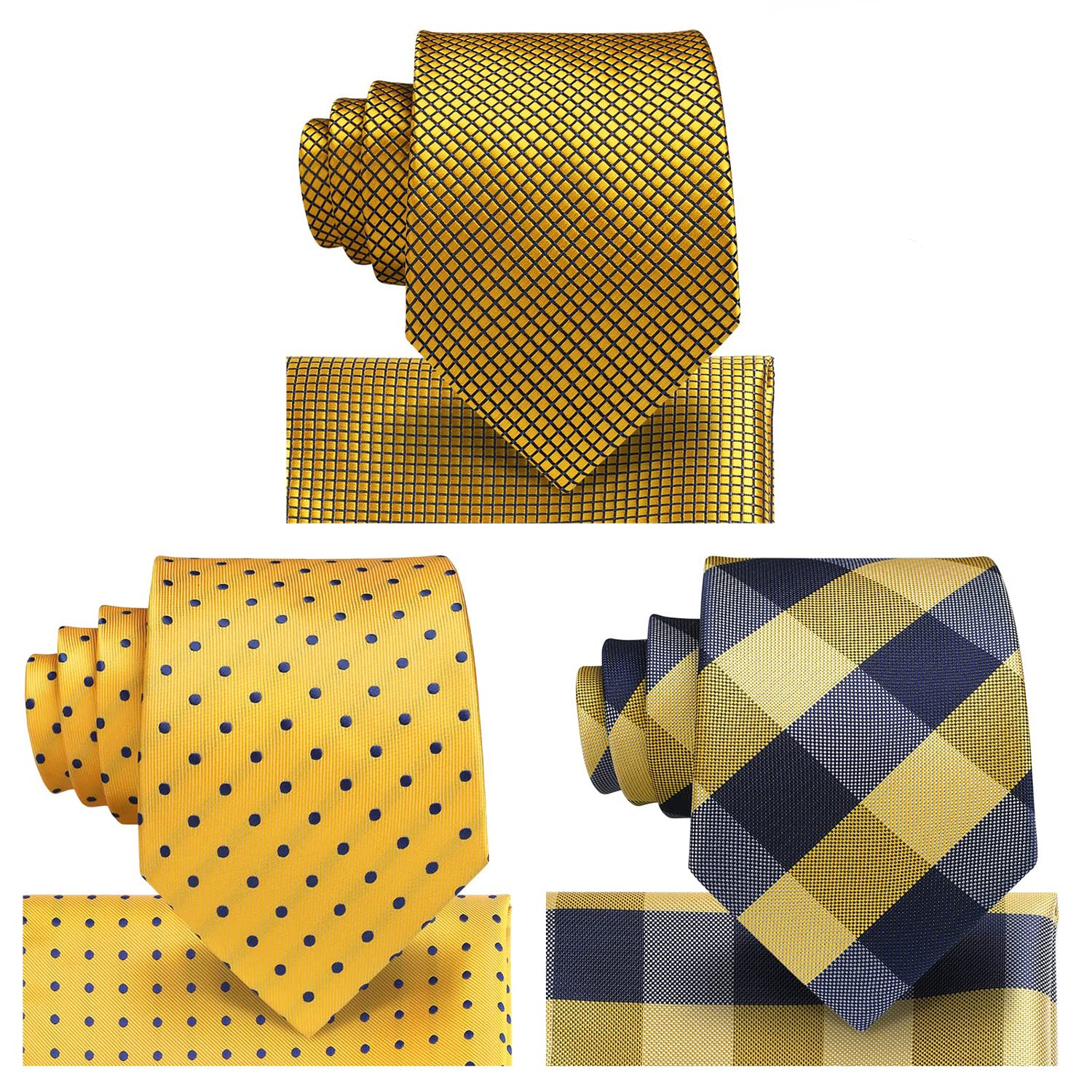 3PCS Tie & Pocket Square Set - T3-24 Christmas Gifts for Men