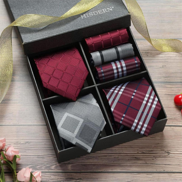 3PCS Tie & Pocket Square Set - T3-25 Christmas Gifts for Men