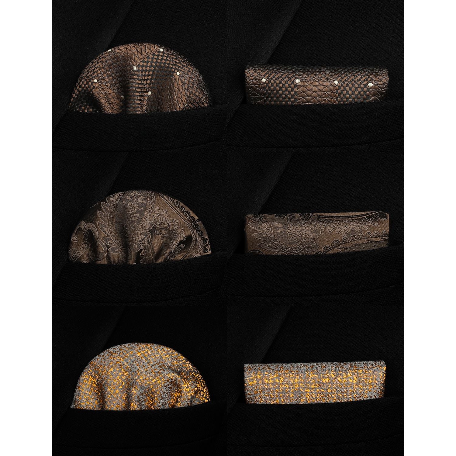 3PCS Tie & Pocket Square Set - 4HT-1S